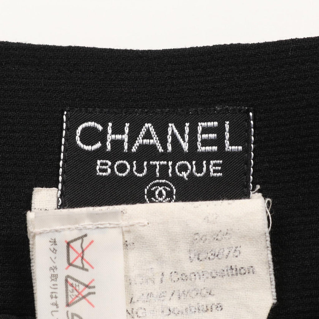 Chanel Coco Mark Button Wool Skirt