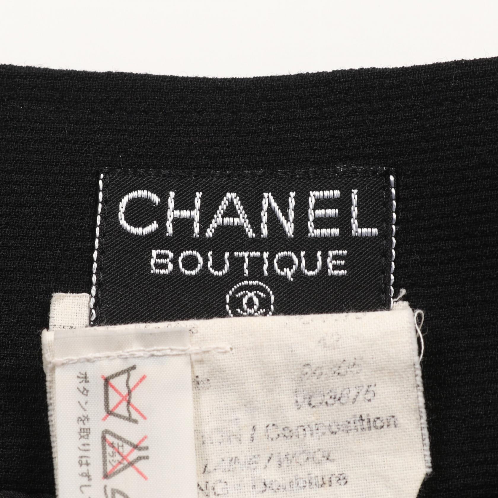 Chanel Coco Mark Button Wool Skirt