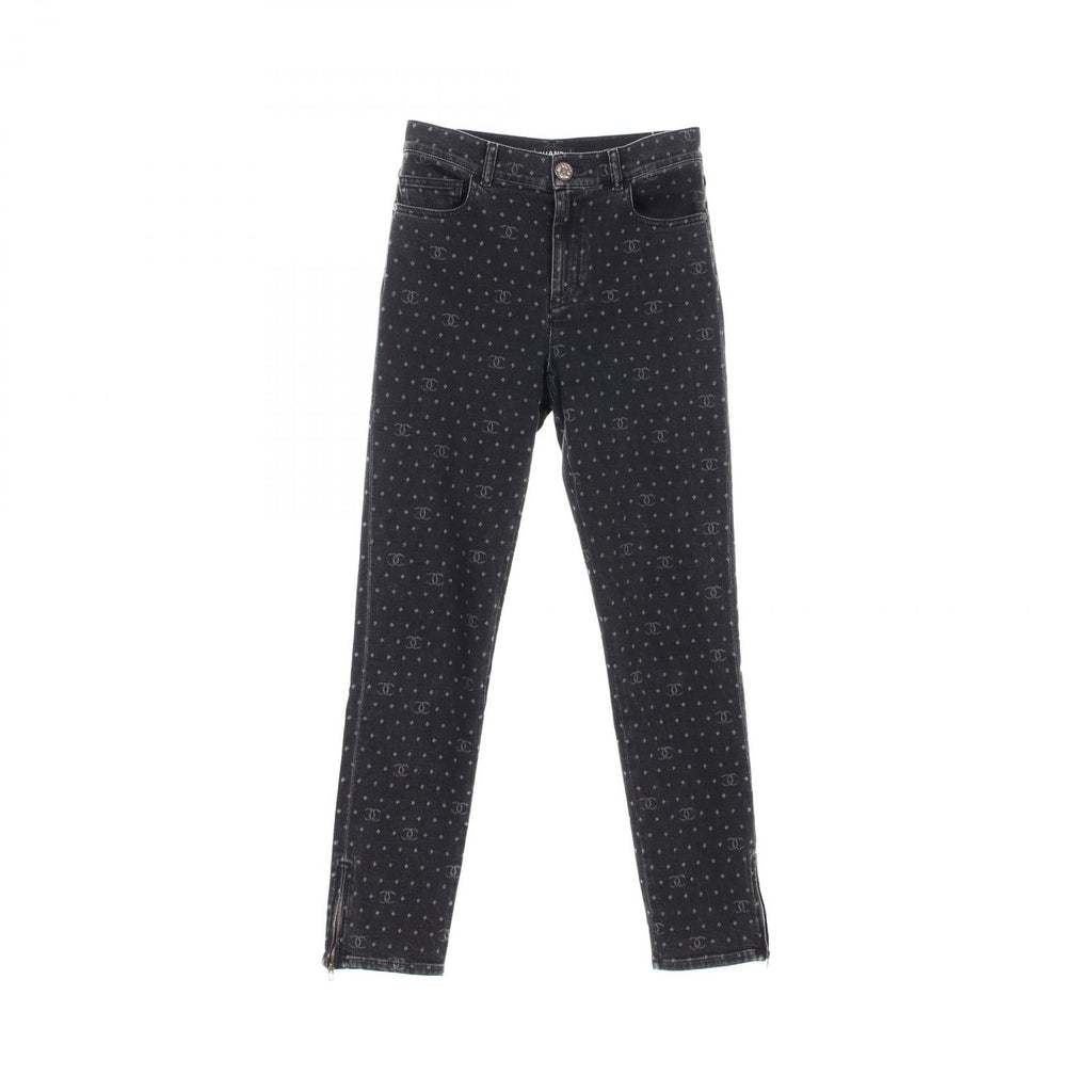 Chanel Coco Mark Dot Cotton Denim Pants