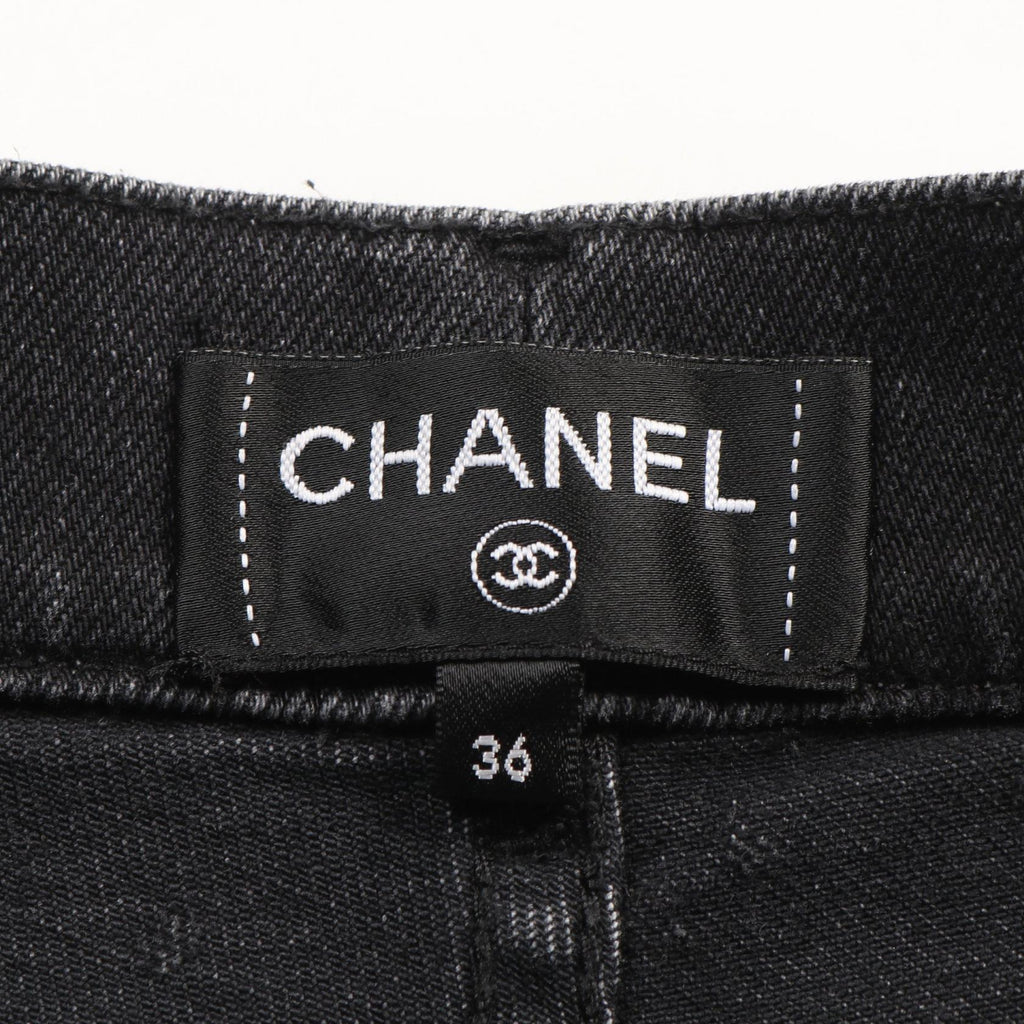 Chanel Coco Mark Dot Cotton Denim Pants