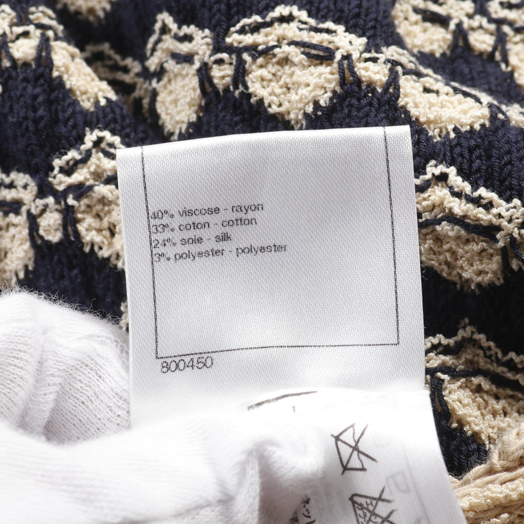 Chanel Coco Mark Button Rayon Cotton Silk Dress