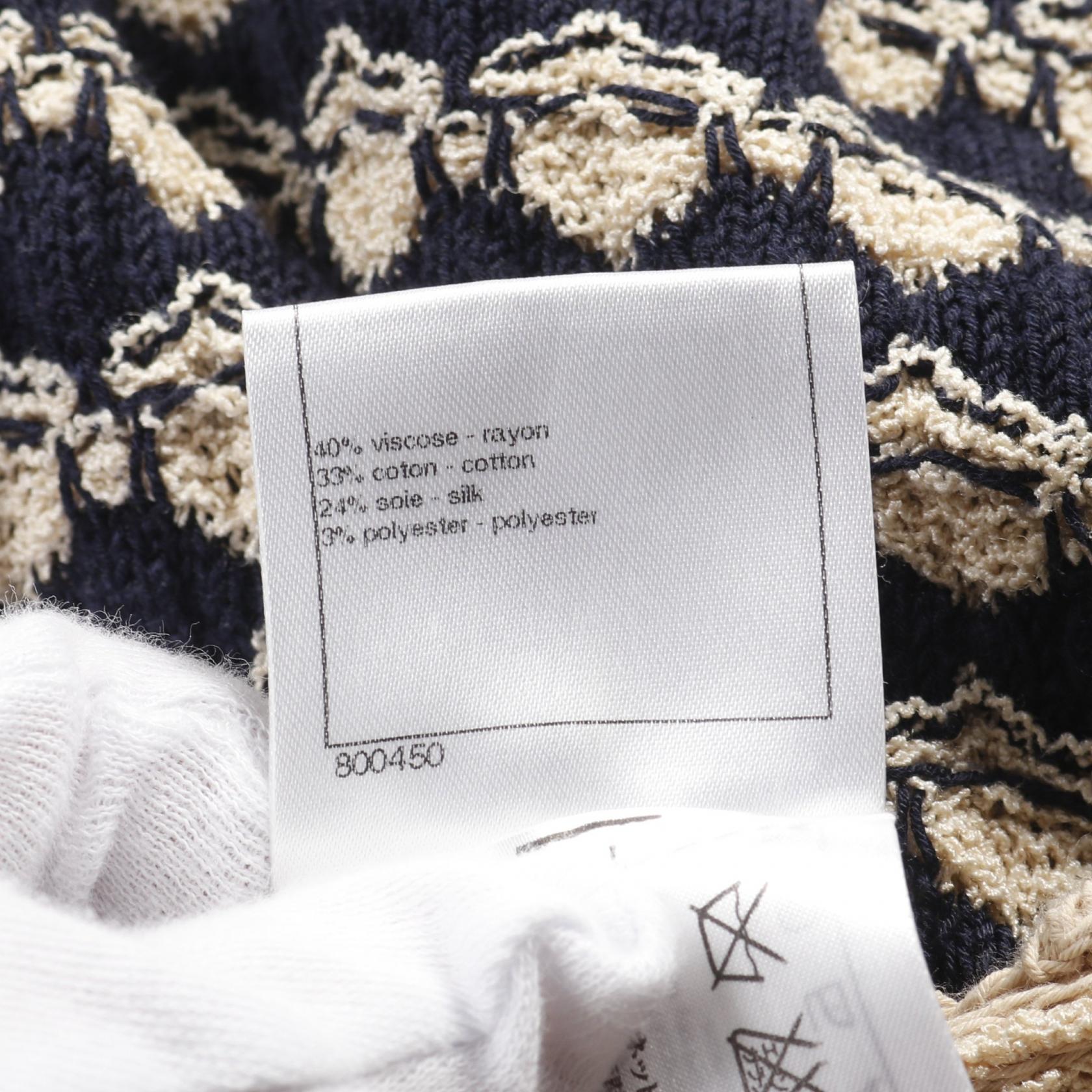 Chanel Coco Mark Button Rayon Cotton Silk Dress