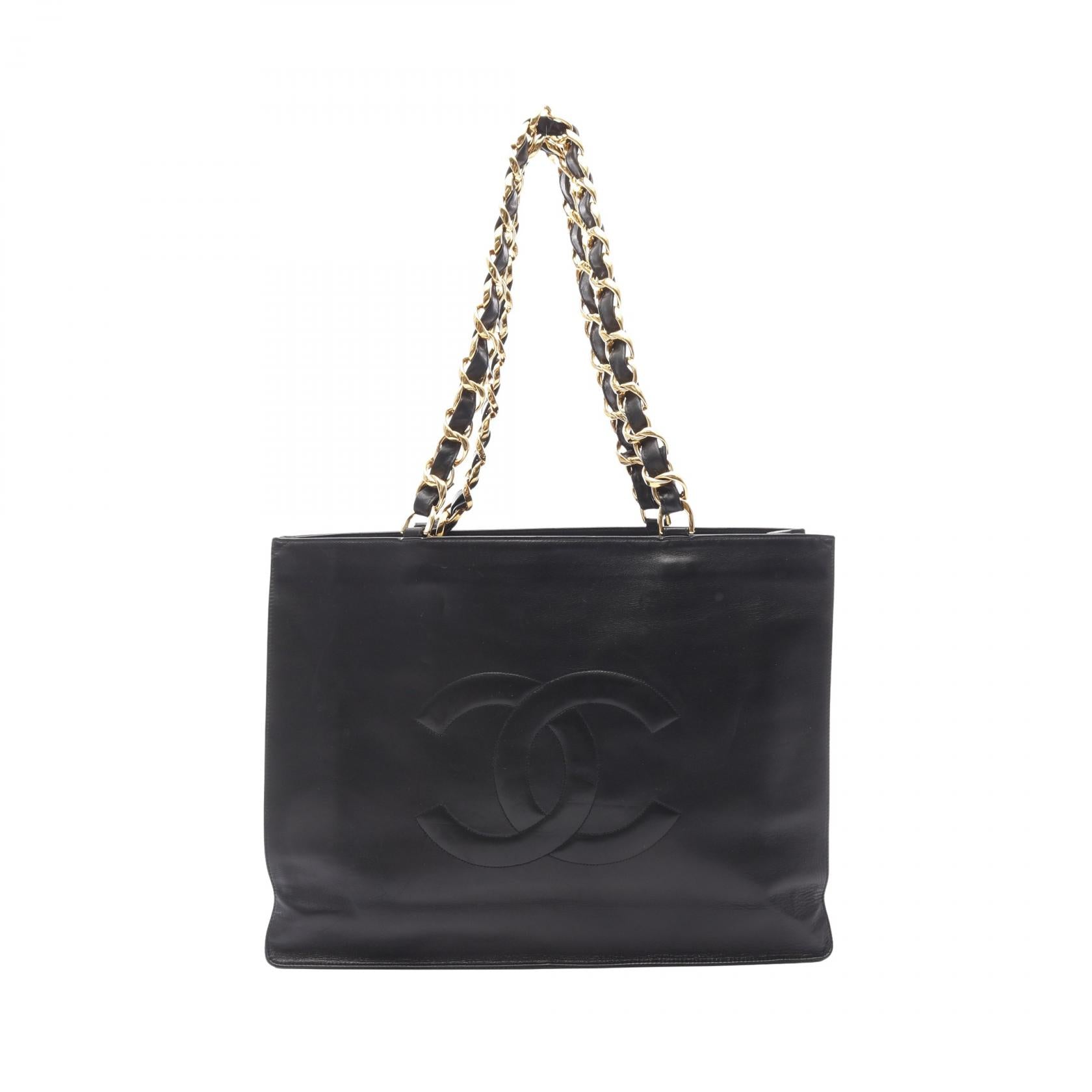 Chanel De Coco Mark Lambskin Tote Bag