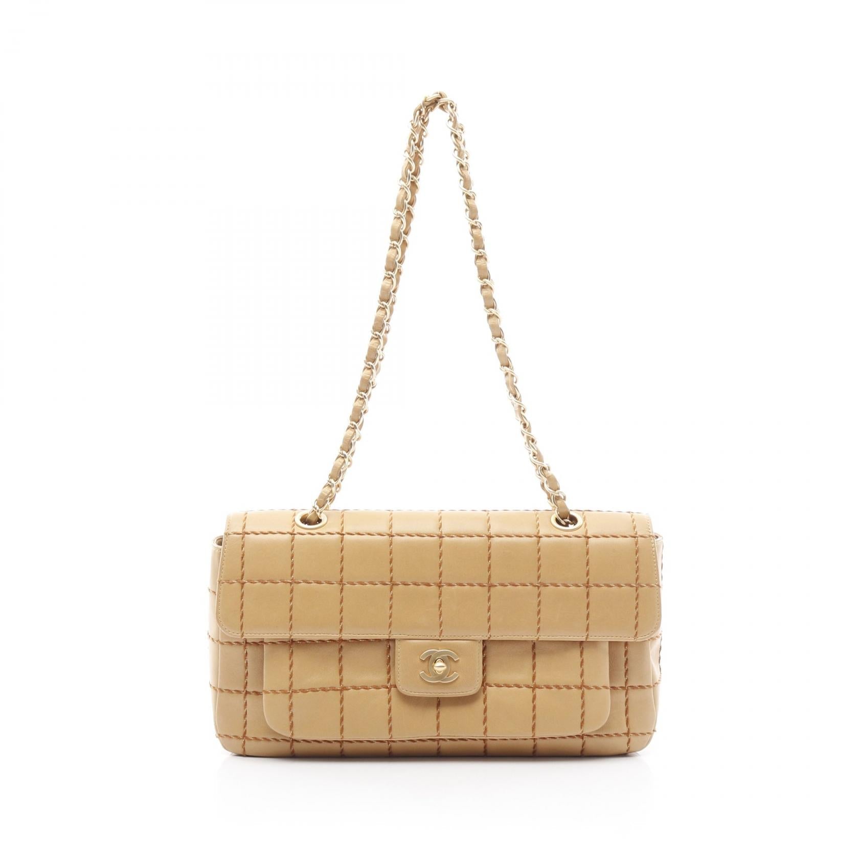 Chanel Choco Bar Wild Stitch Lambskin Shoulder Bag