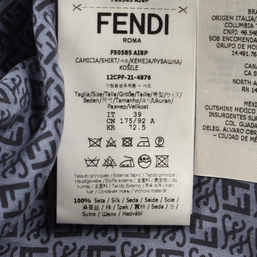 Fendi Zucca Calligraphy Silk Top
