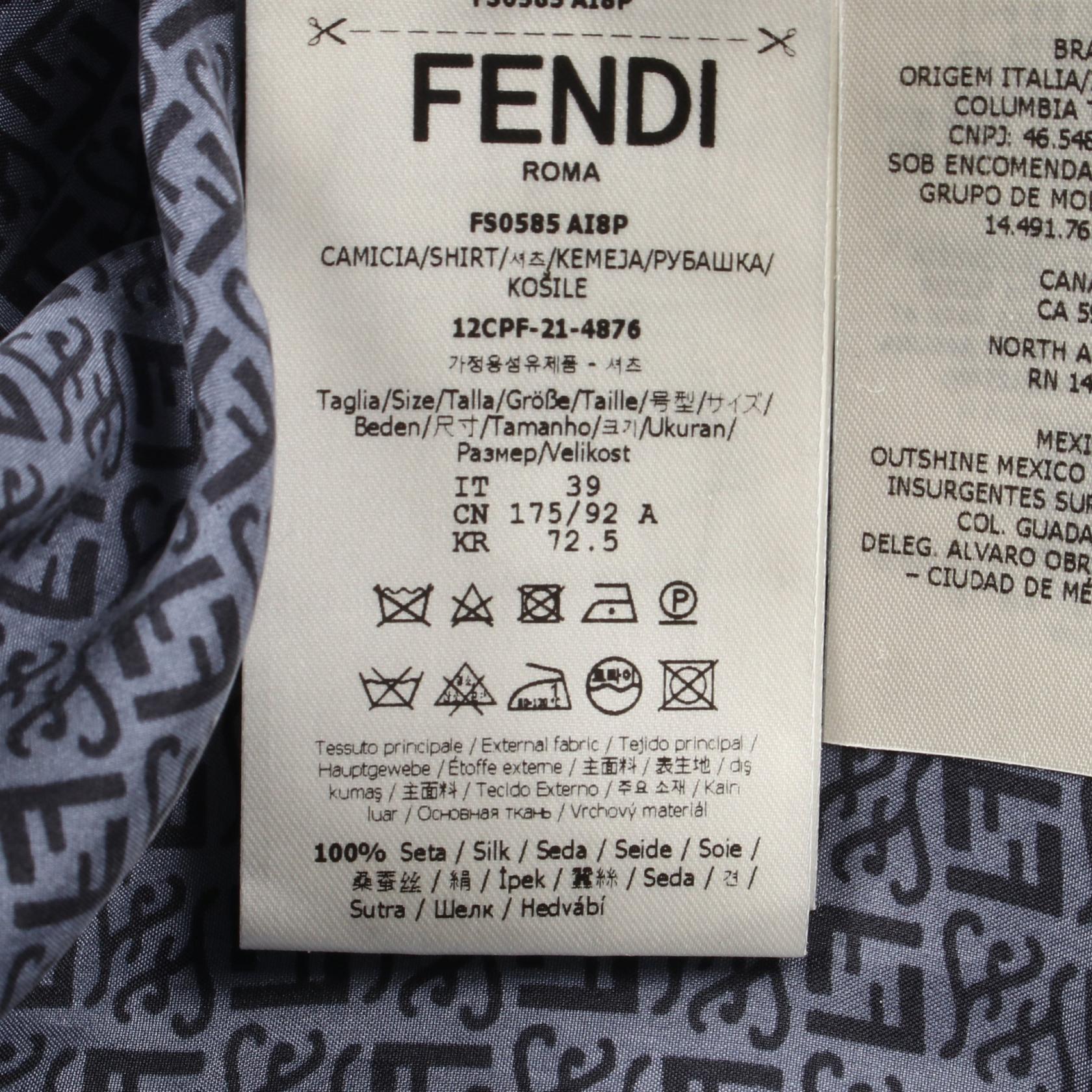 Fendi Zucca Calligraphy Silk Top