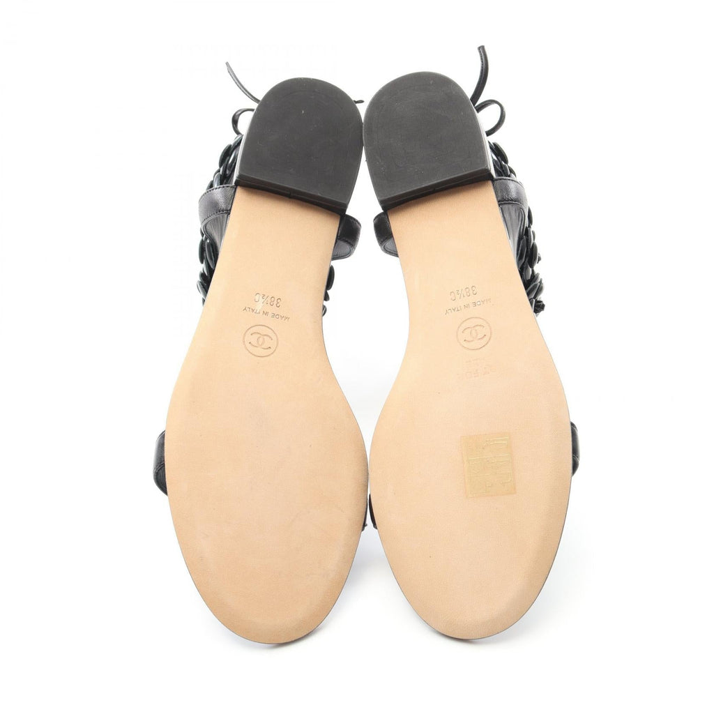 Chanel Camellia Patent Leather Sandals