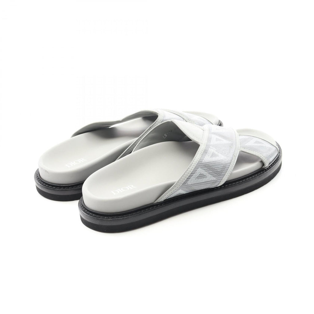 Dior Aqua CD Diamond PVC Coated Canvas Leather Sandals