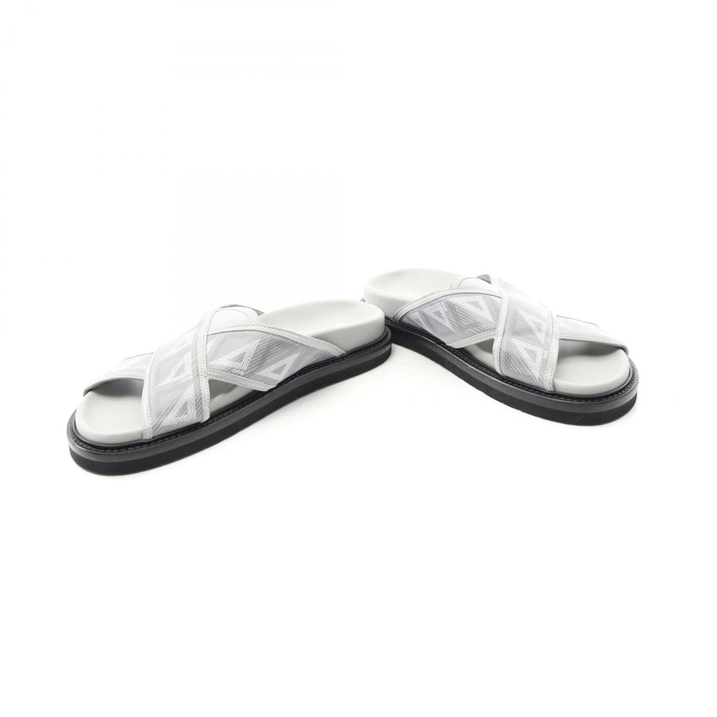 Dior Aqua CD Diamond PVC Coated Canvas Leather Sandals