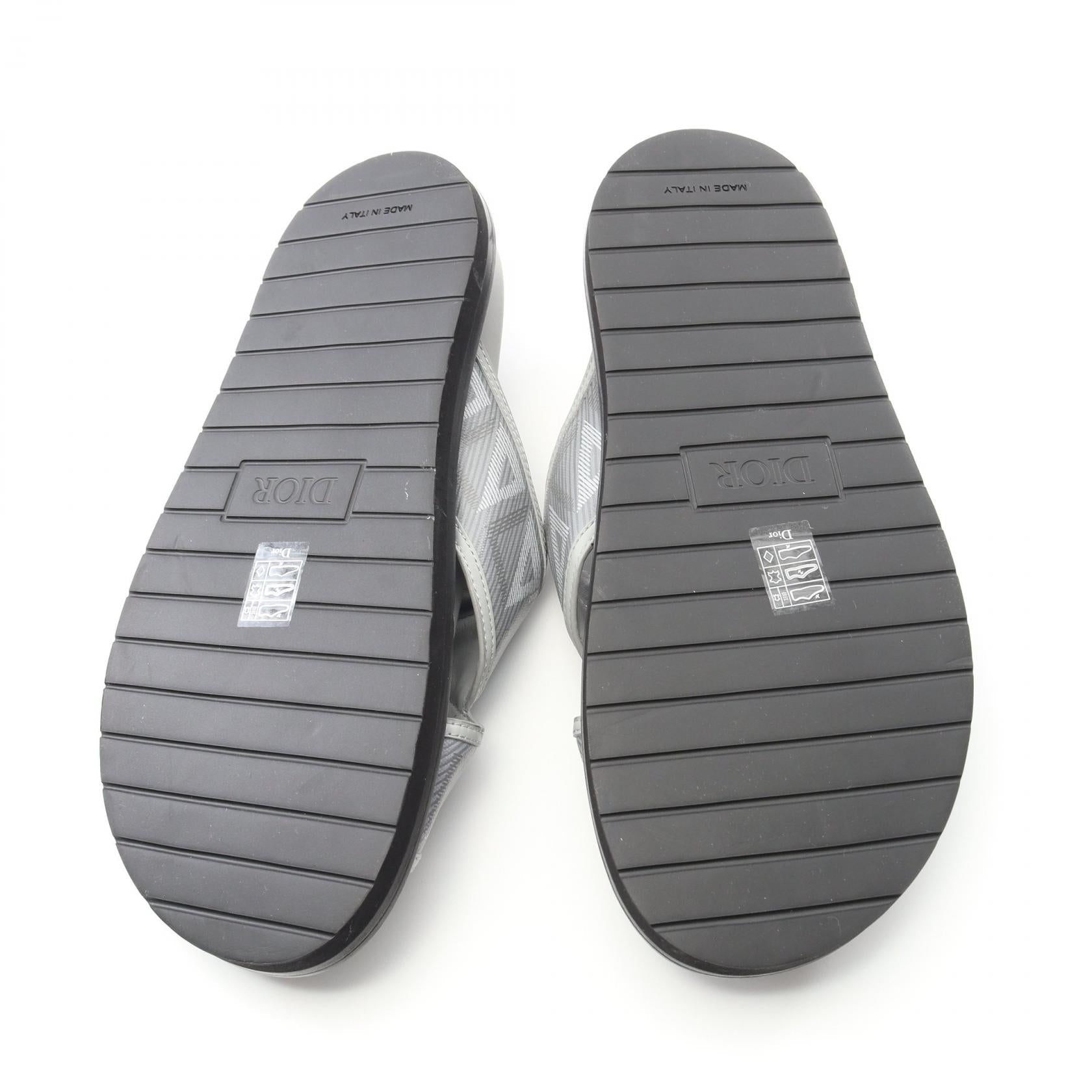 Dior Aqua CD Diamond PVC Coated Canvas Leather Sandals