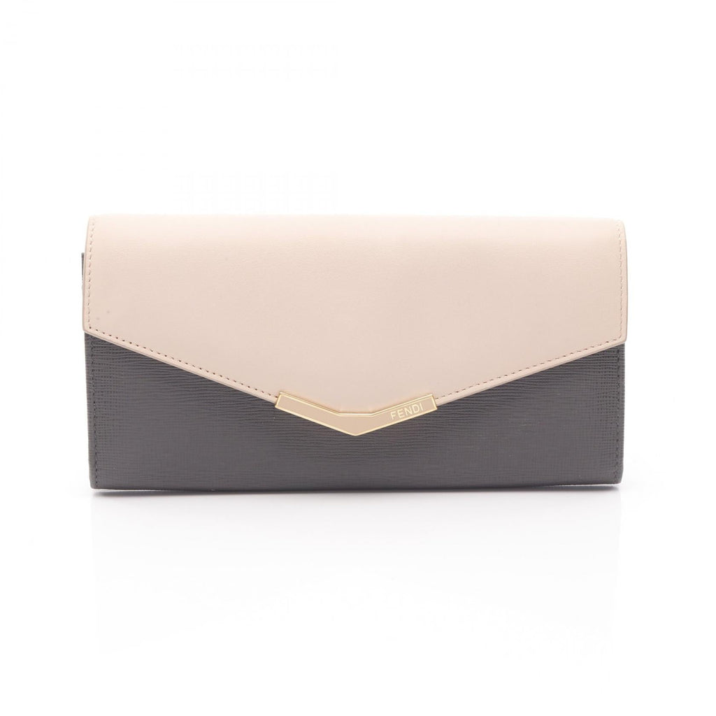Fendi Tojours Leather PVC Coated Canvas Long Wallet