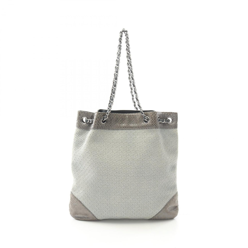 Chanel Canvas Exotic Leather Shoulder Bag