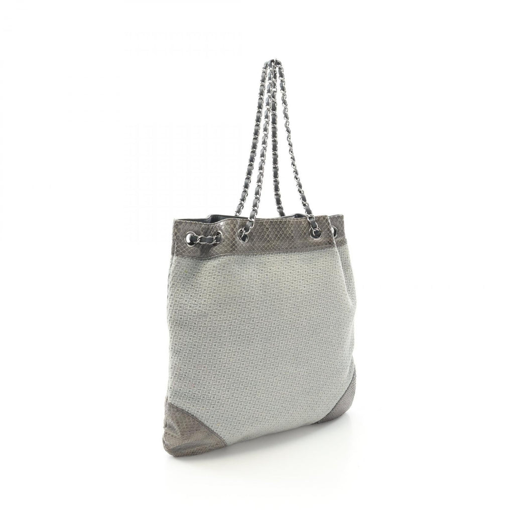 Chanel Canvas Exotic Leather Shoulder Bag