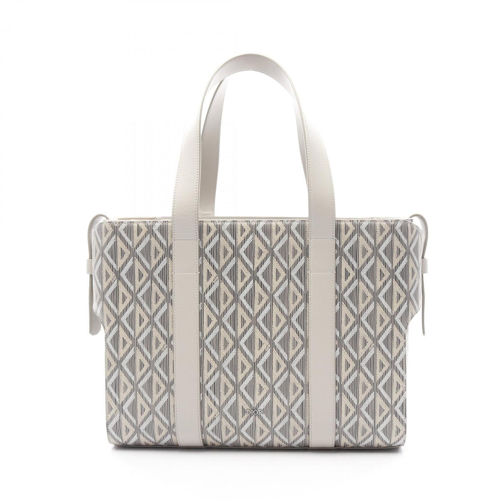 Dior CD Diamond Corolle PVC Coated Canvas Leather Tote Bag