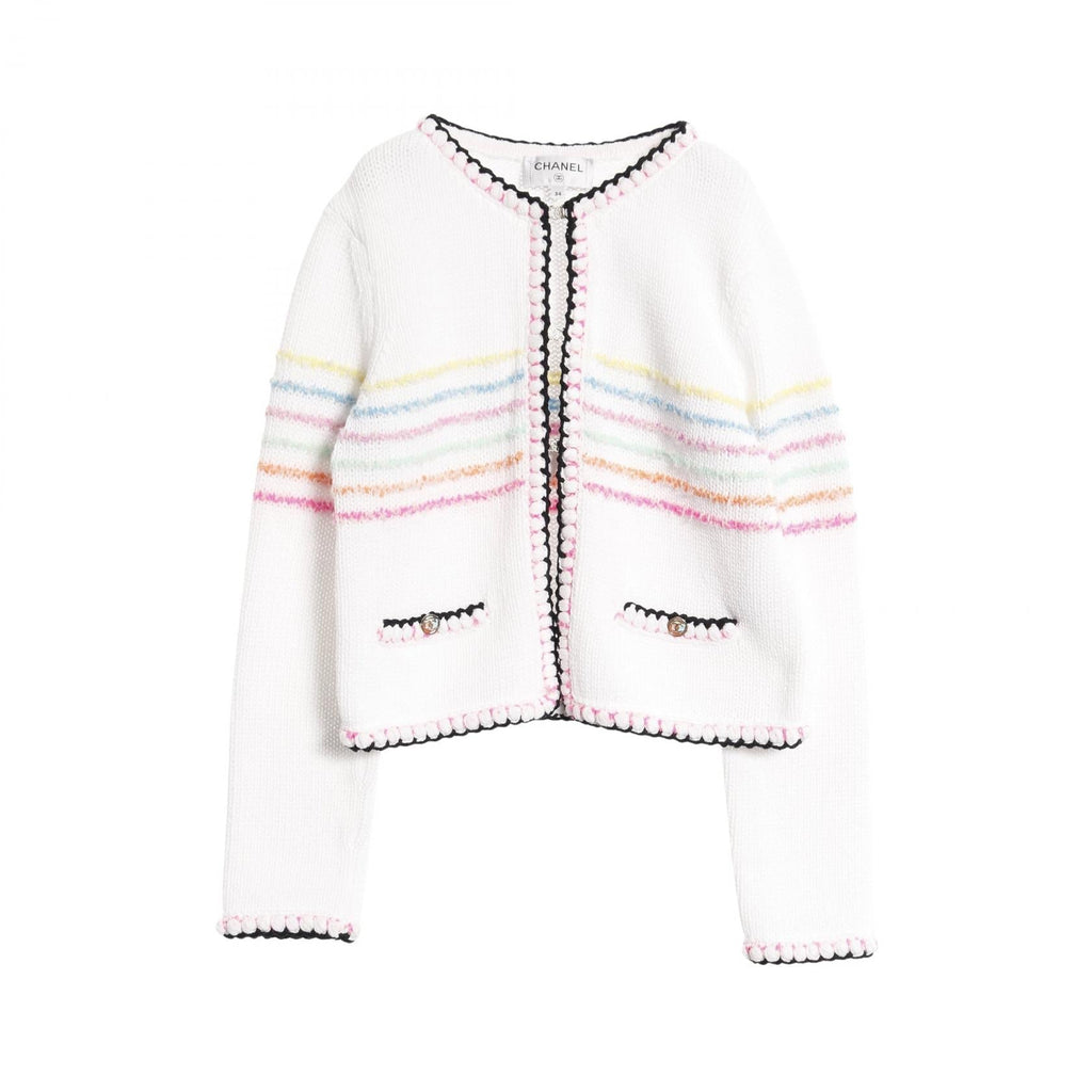 Chanel Coco Mark Button Cotton Nylon Knit igan
