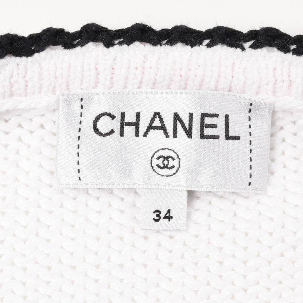 Chanel Coco Mark Button Cotton Nylon Knit igan