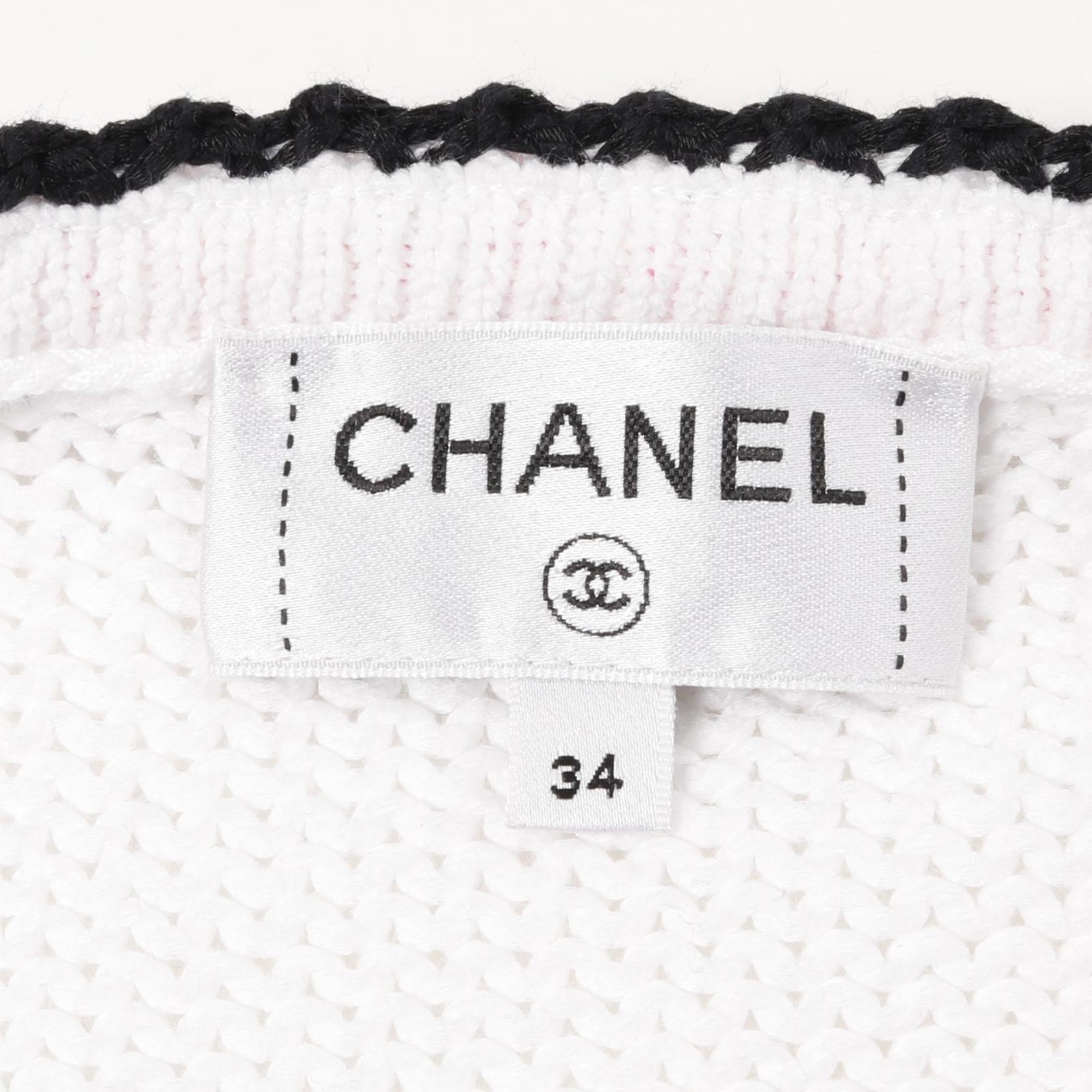Chanel Coco Mark Button Cotton Nylon Knit igan