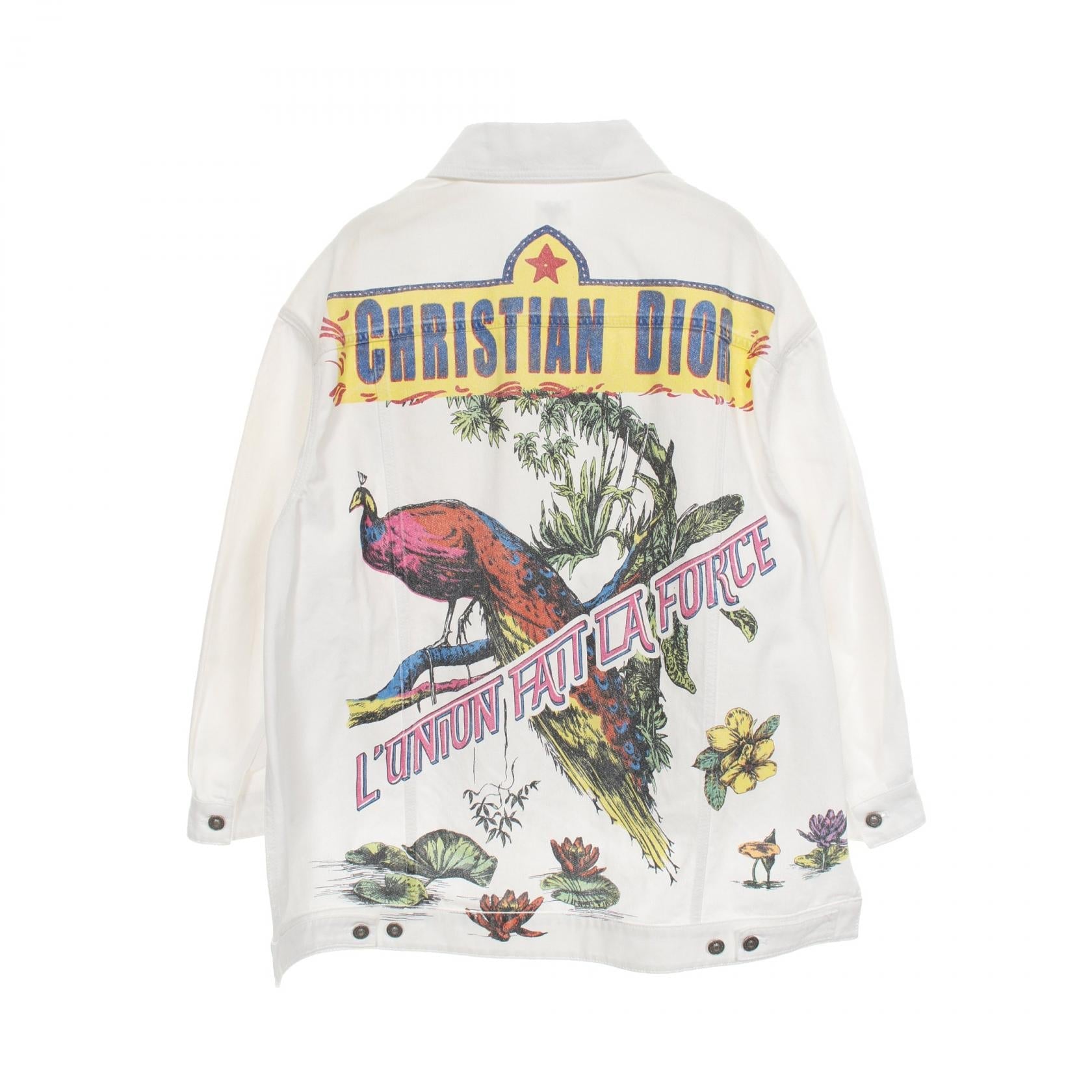 Dior BEE Embroidery Denim Jacket Cotton Outerwear