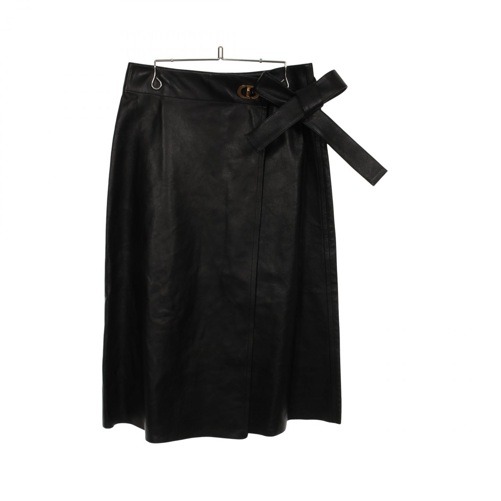 Dior CD Buckle Leather Skirt