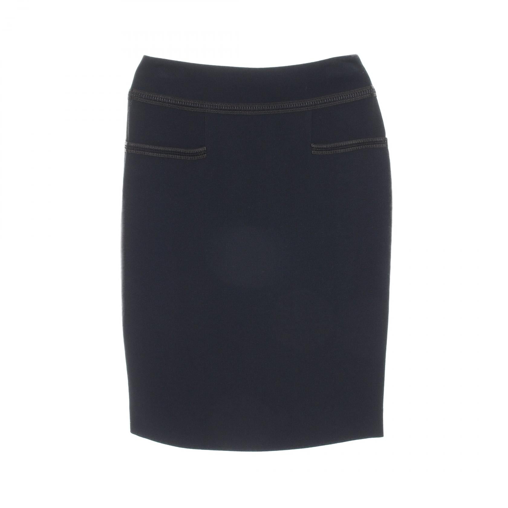 Chanel Camelia Button Rayon Acetate Skirt