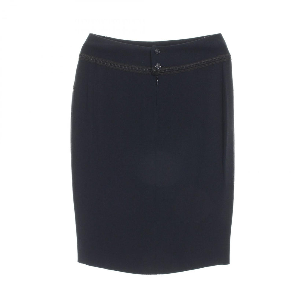 Chanel Camelia Button Rayon Acetate Skirt