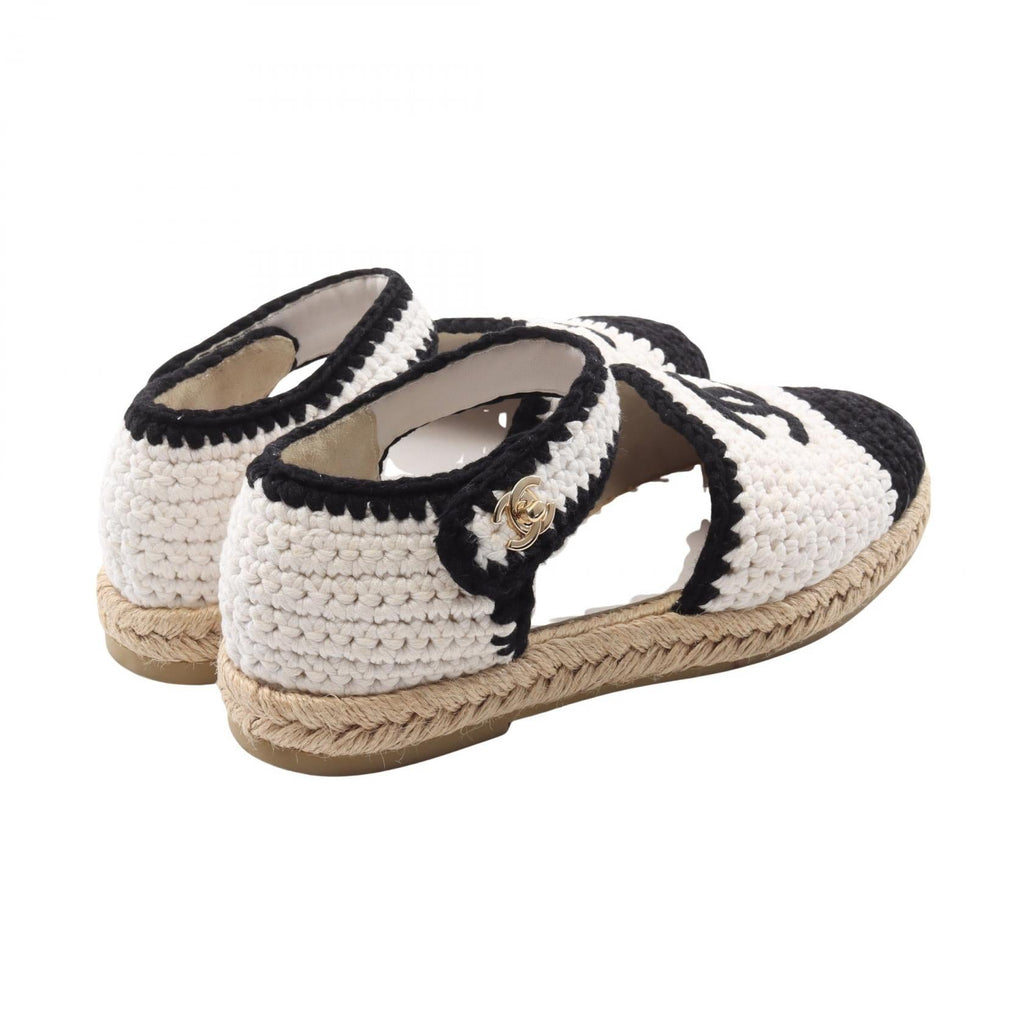 Chanel Coco Mark Leather Fabric Sandals