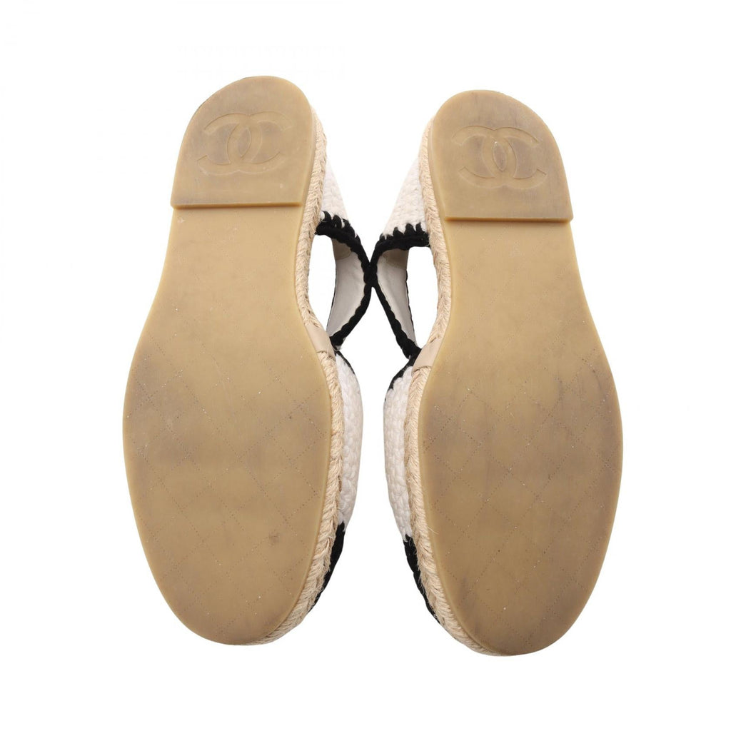Chanel Coco Mark Leather Fabric Sandals