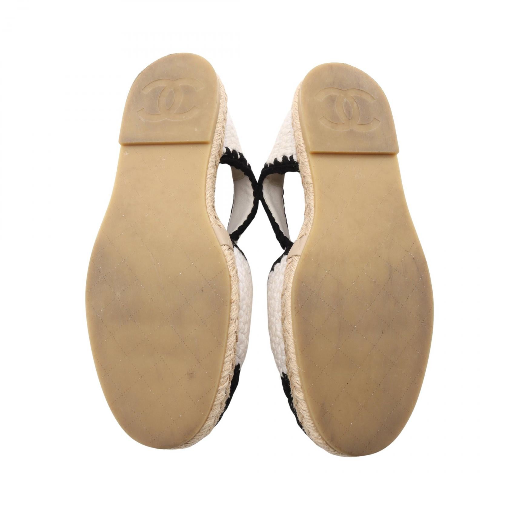 Chanel Coco Mark Leather Fabric Sandals