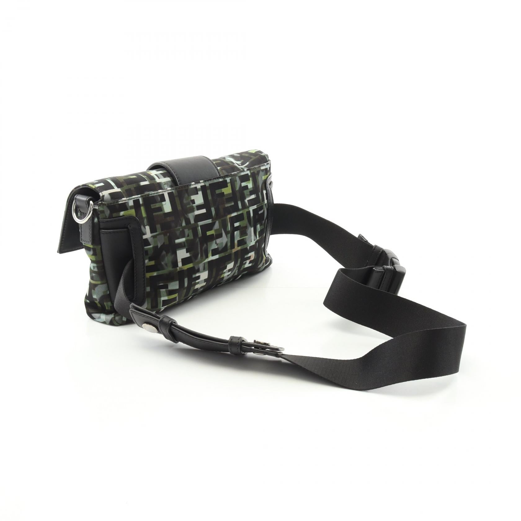 Fendi Mamma Baguette Zucca Nylon Leather Waist Bag