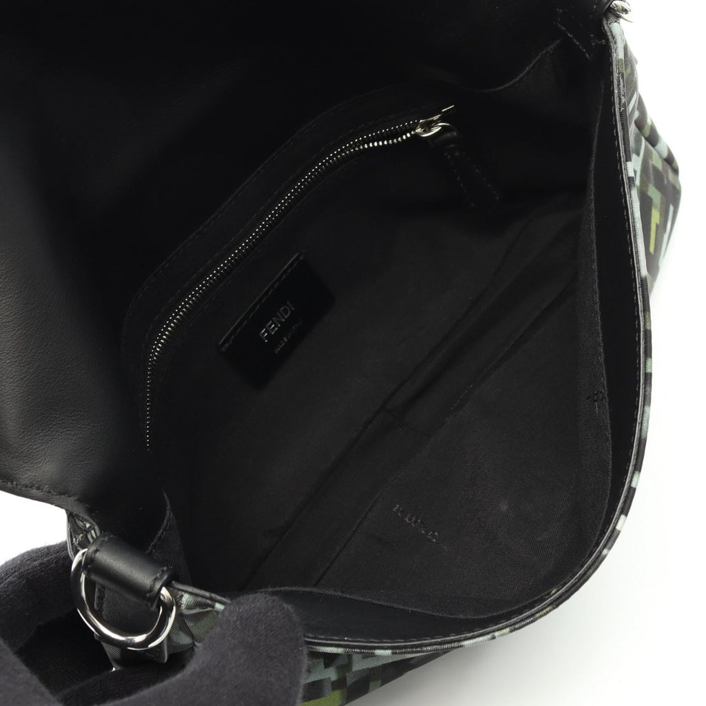Fendi Mamma Baguette Zucca Nylon Leather Waist Bag