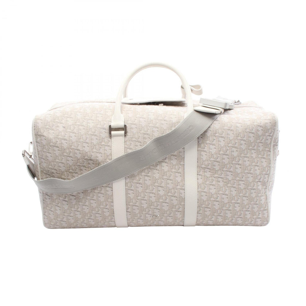 Christian Dior Oblique Canvas Leather Boston Bag