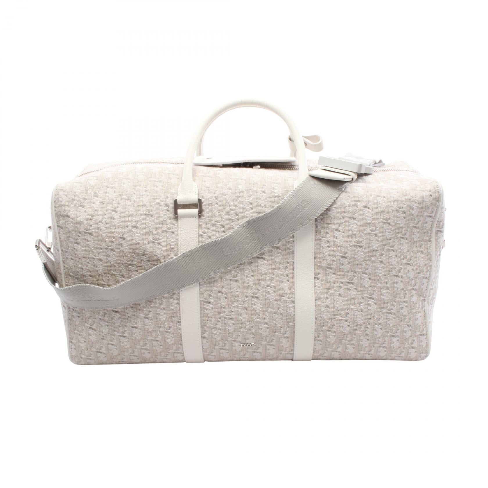 Christian Dior Oblique Canvas Leather Boston Bag
