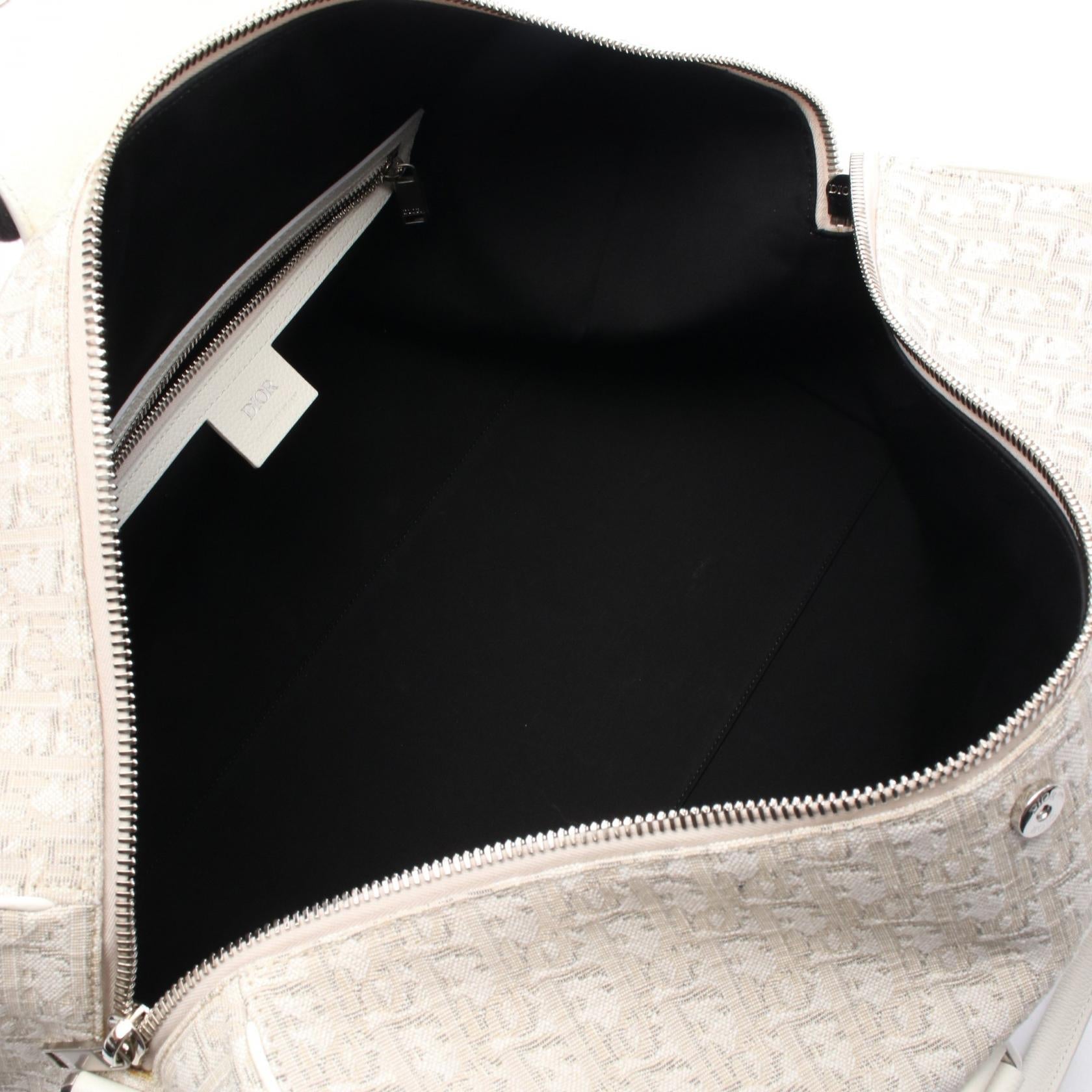 Christian Dior Oblique Canvas Leather Boston Bag
