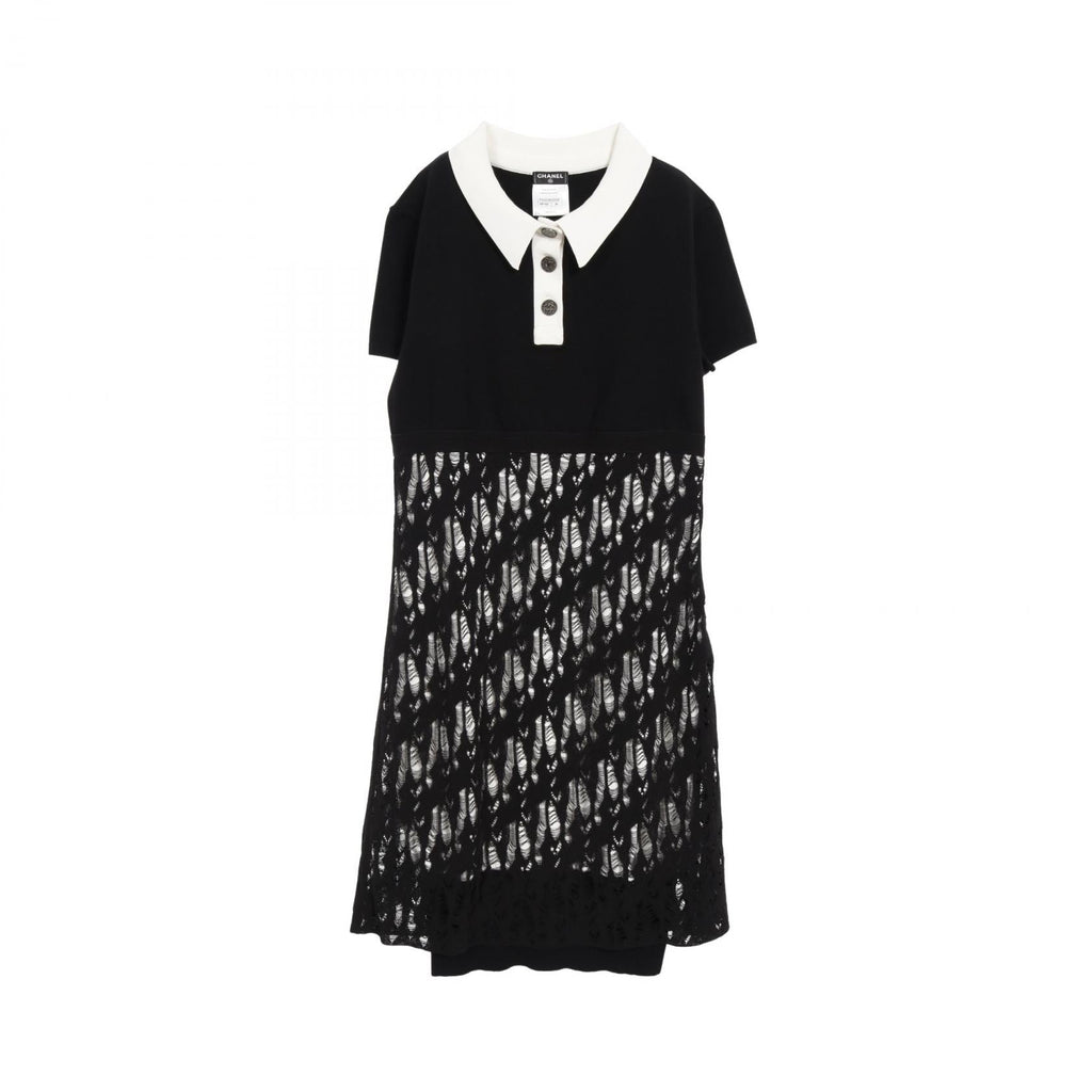 Chanel Coco Mark Button Cotton Rayon Dress