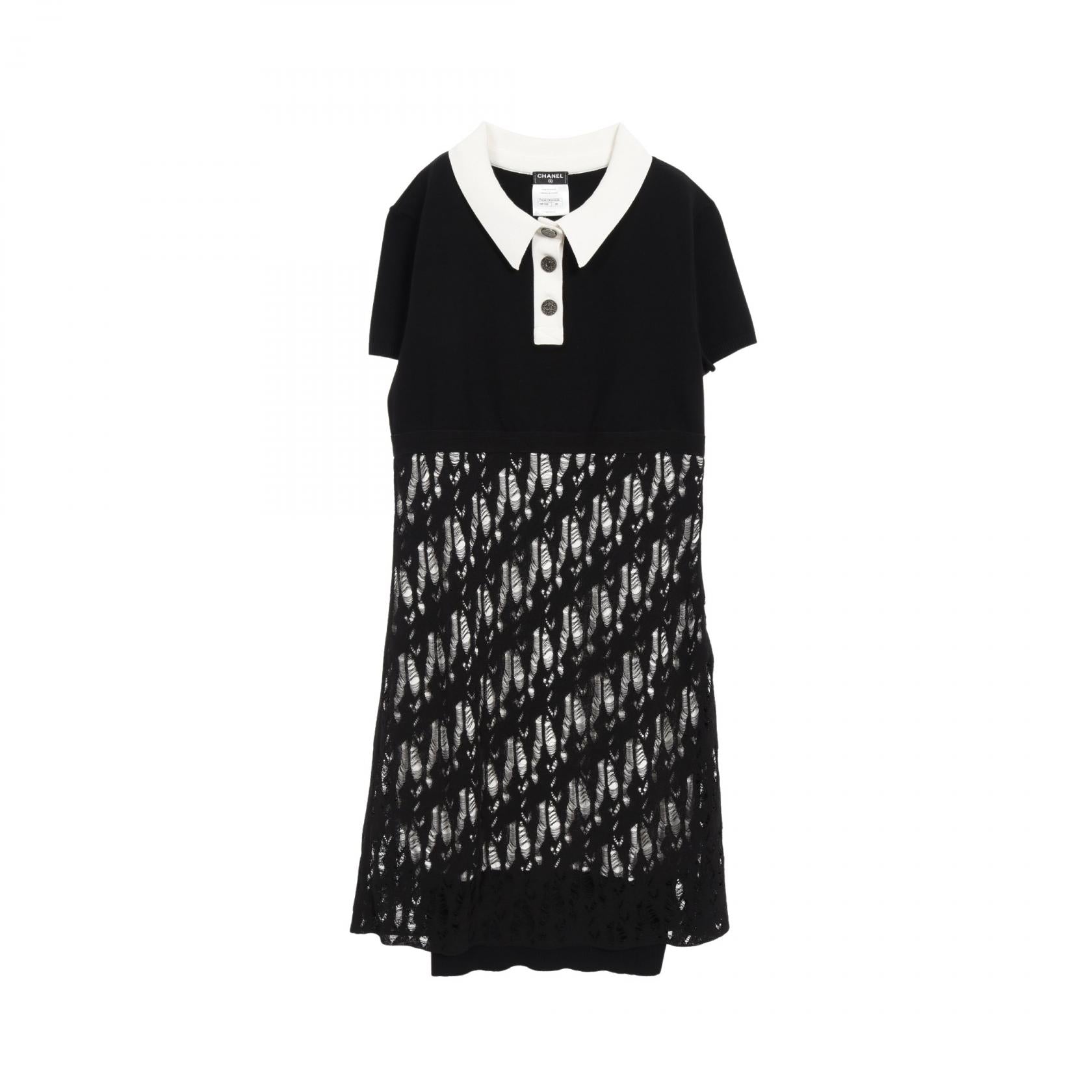 Chanel Coco Mark Button Cotton Rayon Dress