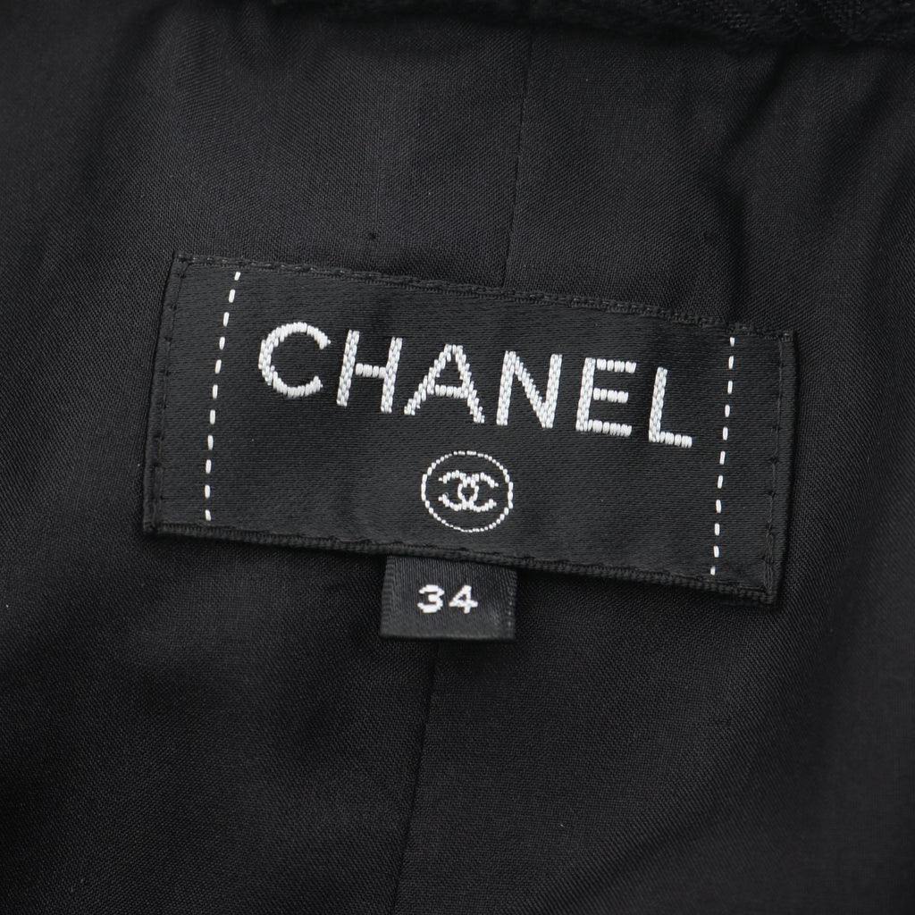 Chanel Coco Mark Embroidery Wool Silk Skirt