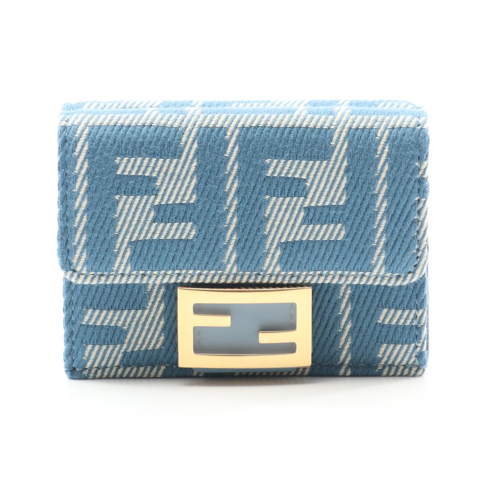 Fendi Baguette Zucca Canvas Trifold Wallet