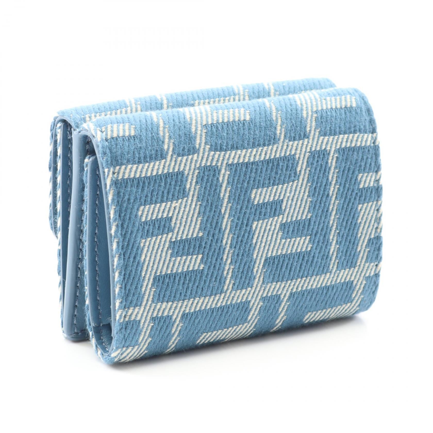 Fendi Baguette Zucca Canvas Trifold Wallet