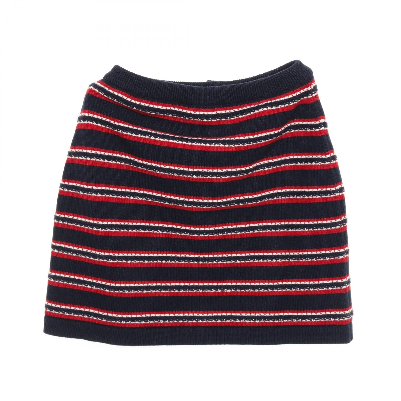 Chanel Coco Mark Button Cashmere Skirt