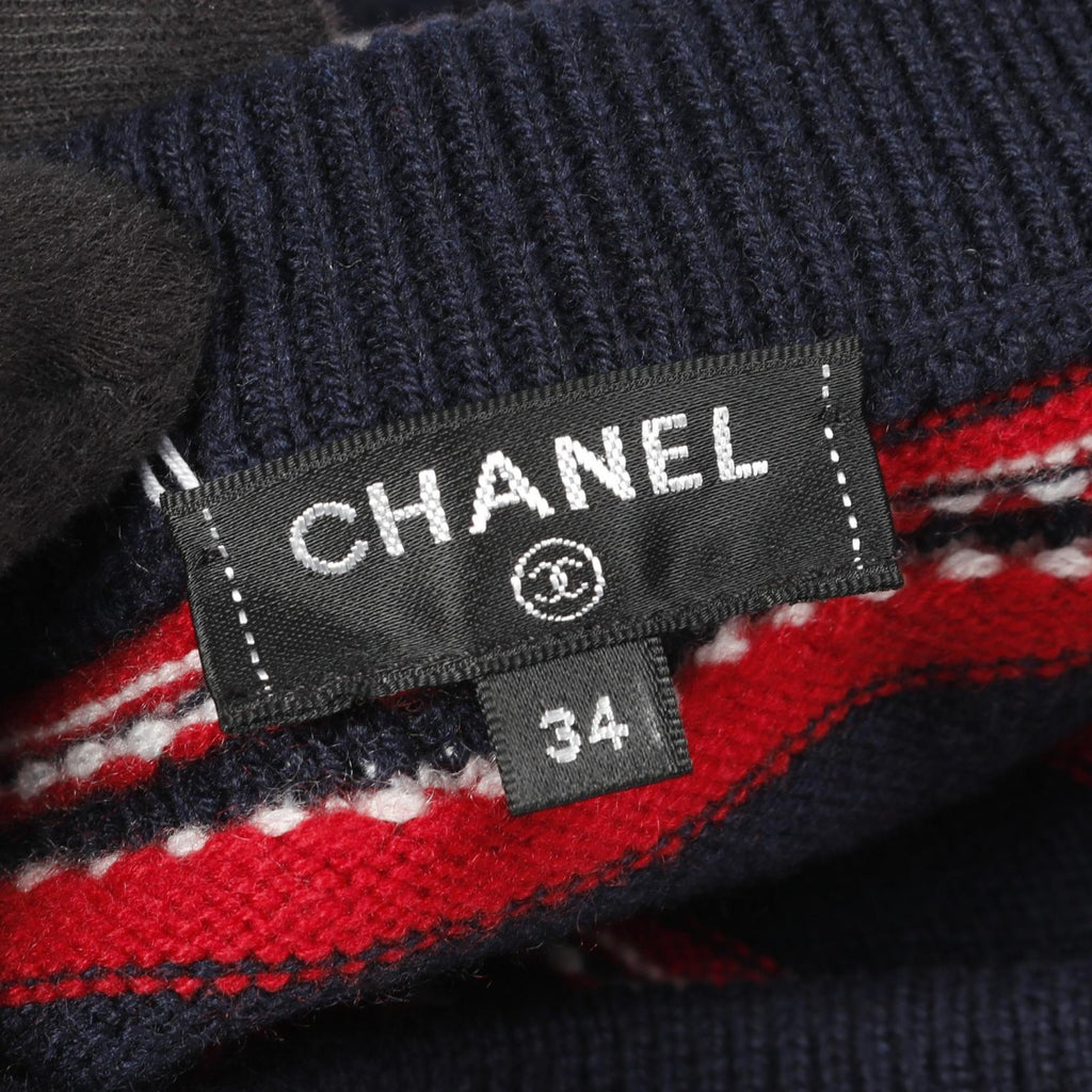 Chanel Coco Mark Button Cashmere Skirt