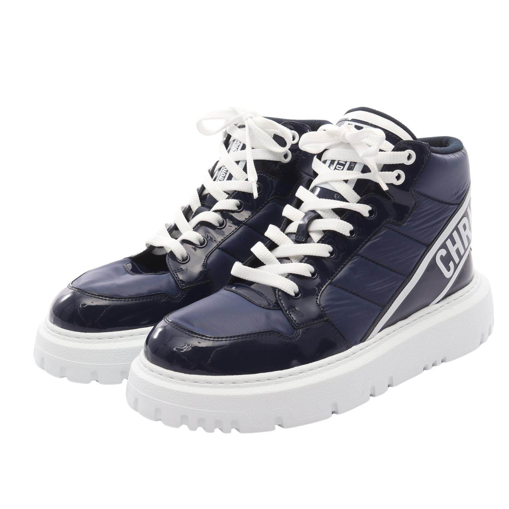 Dior D-Player Nylon Patent Leather Sneakers