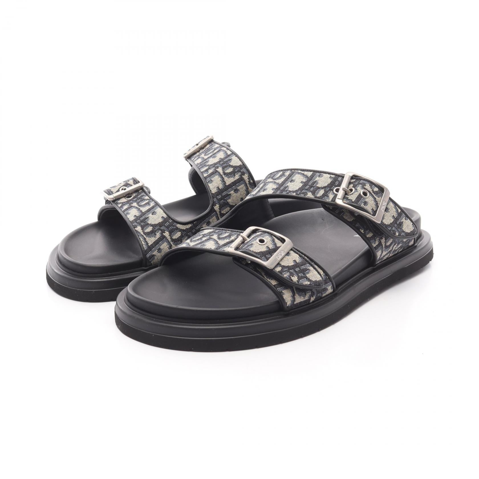 Dior Homme Dior Aqua Oblique Canvas Leather Sandals
