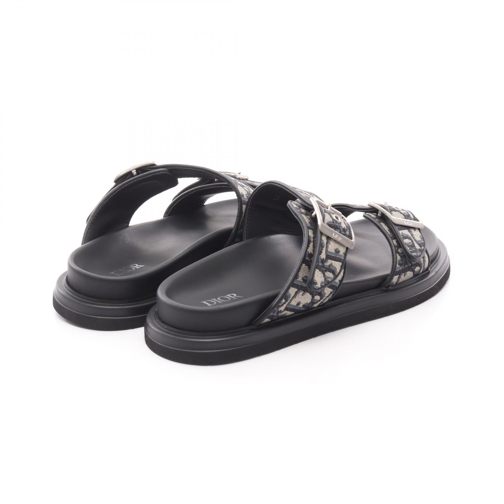 Dior Homme Dior Aqua Oblique Canvas Leather Sandals