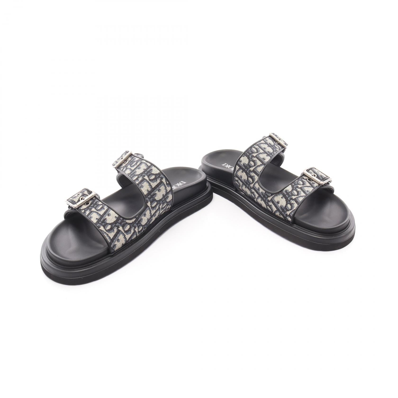 Dior Homme Dior Aqua Oblique Canvas Leather Sandals