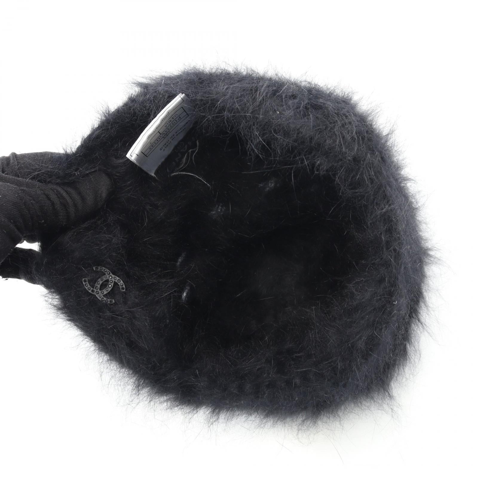 Chanel Coco Mark Angora Knit Cap