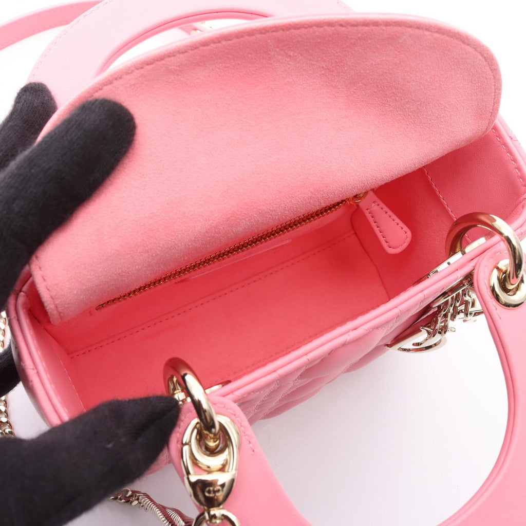 Dior Lady Dior Mini Leather Handbag