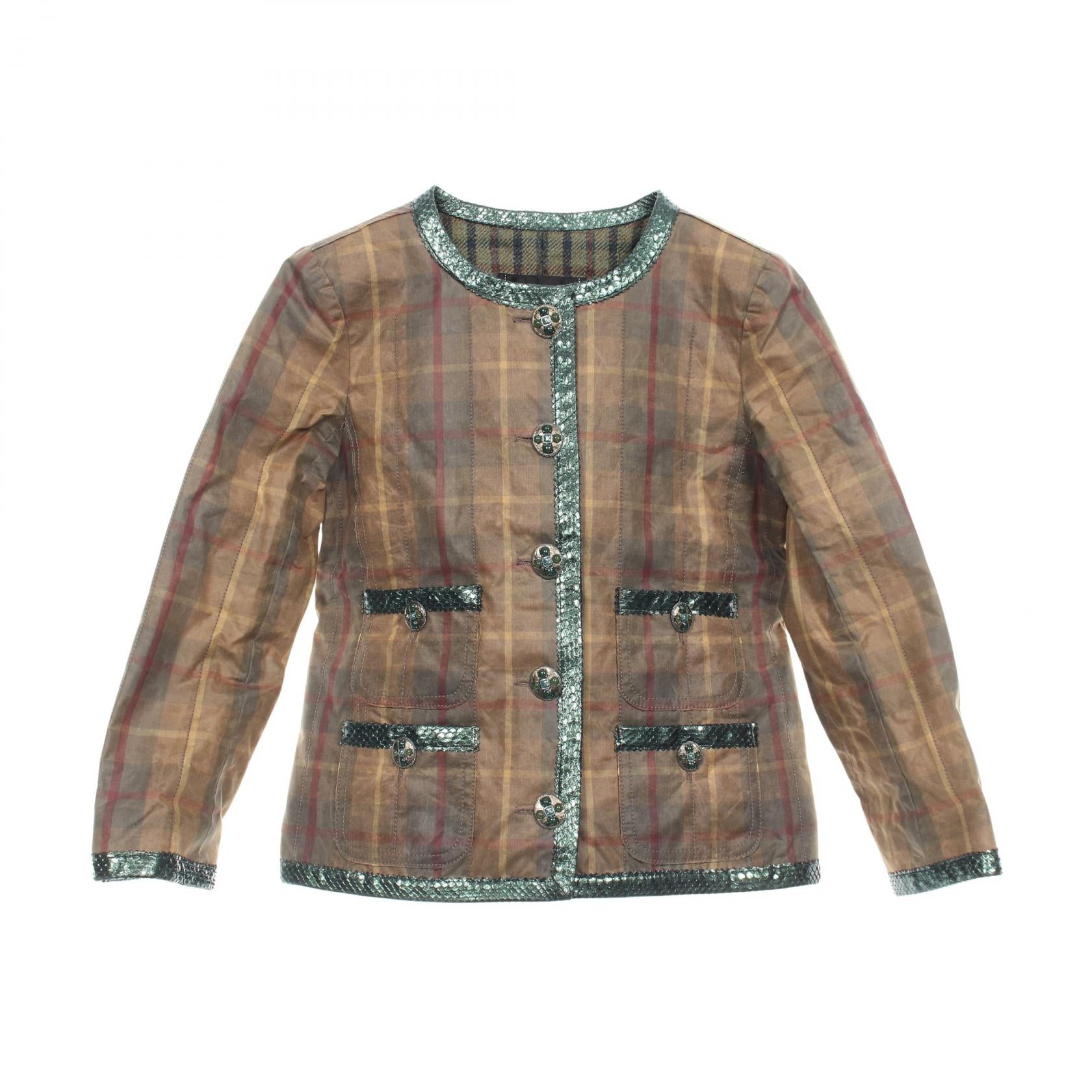 Chanel Coco Mark Gripoix Button Cotton Python Jacket