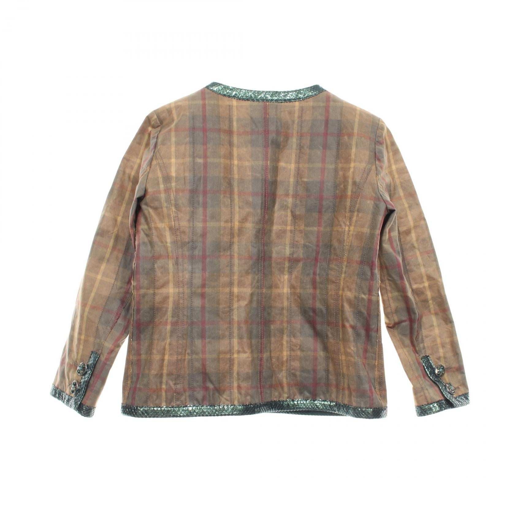 Chanel Coco Mark Gripoix Button Cotton Python Jacket