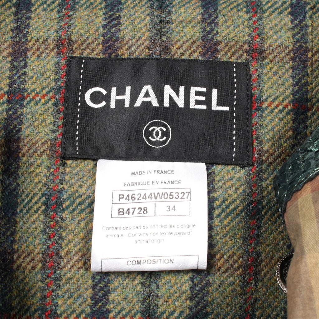 Chanel Coco Mark Gripoix Button Cotton Python Jacket