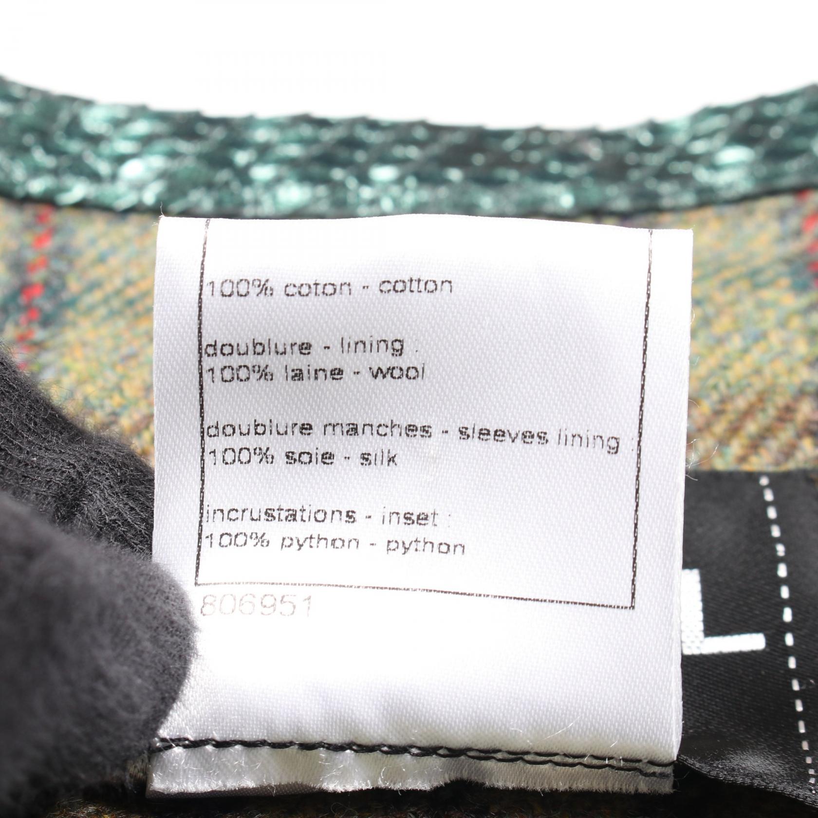 Chanel Coco Mark Gripoix Button Cotton Python Jacket